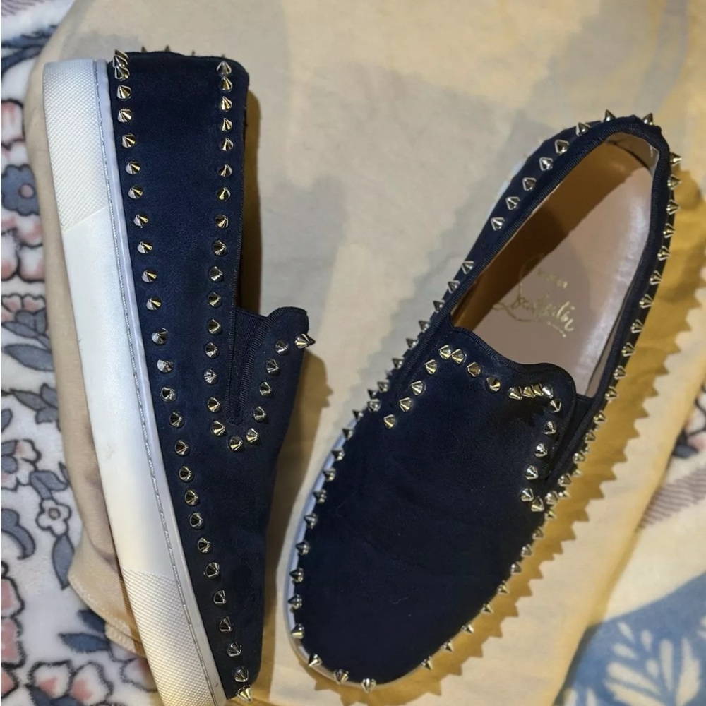 Men's Studded Slip-On Shoes - Navy - Picture 4 of 4